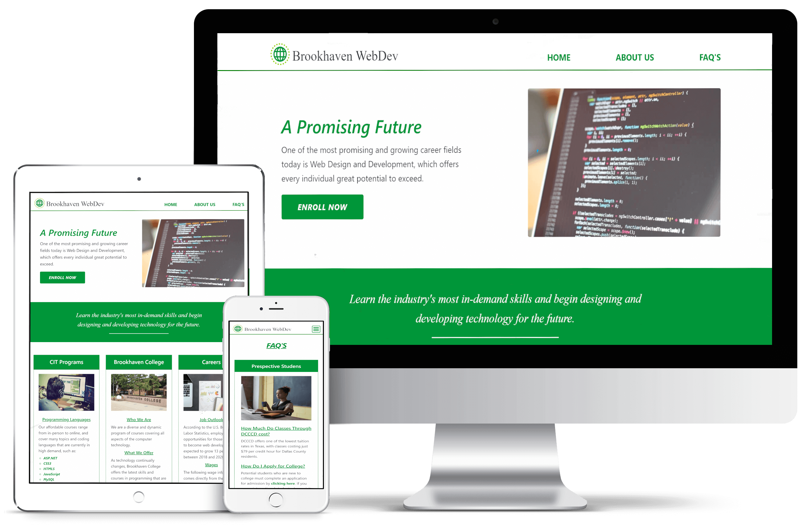 Brookhaven WebDev responsive website for all devices mockup image.