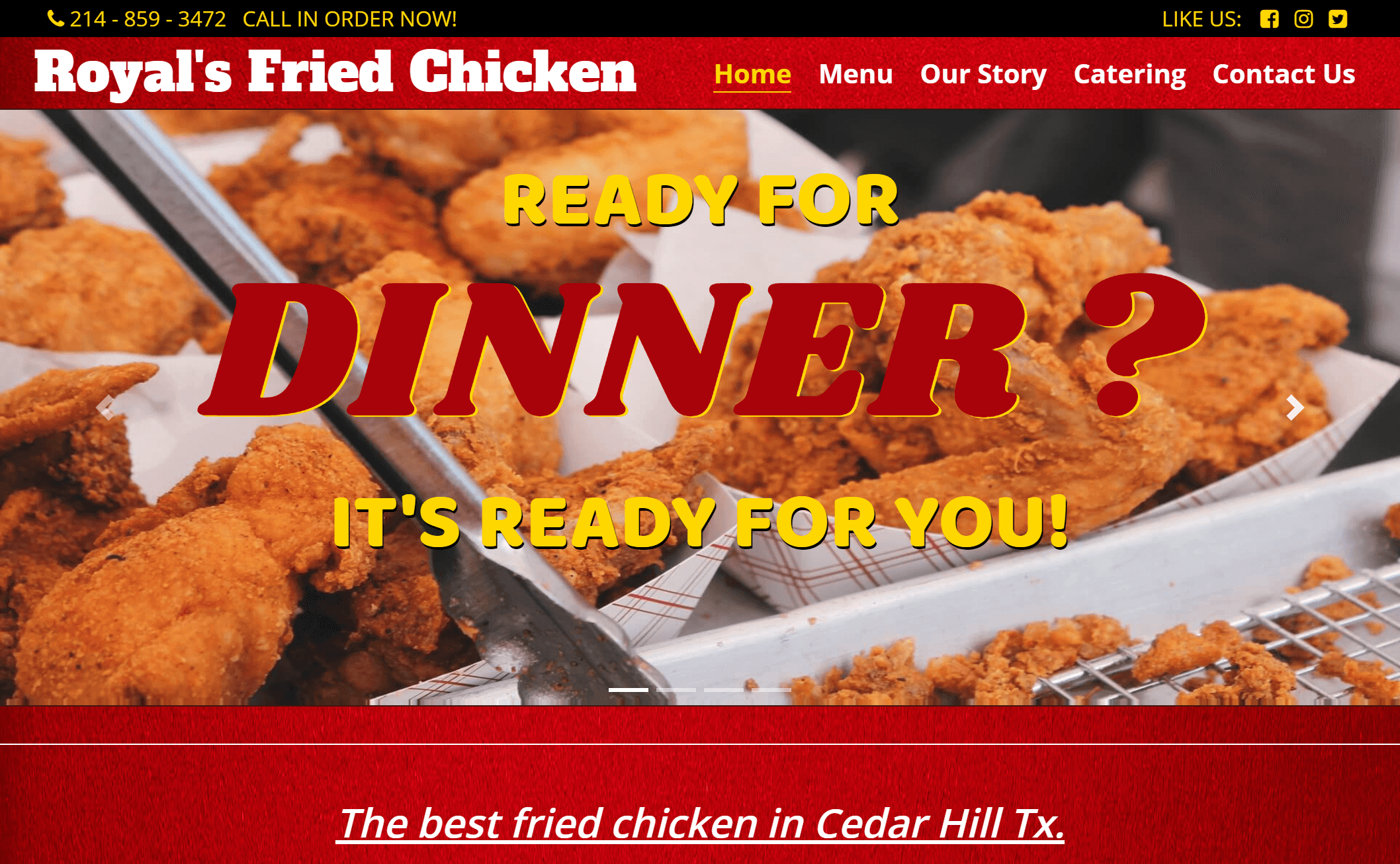 This is the Royal's Fried Chicken website mockup image for desktop and devices.